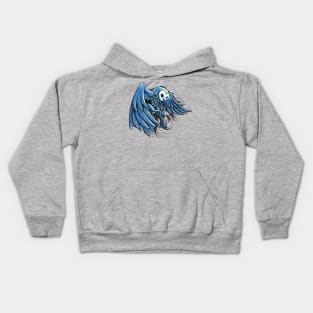 blue owl body illustration Kids Hoodie